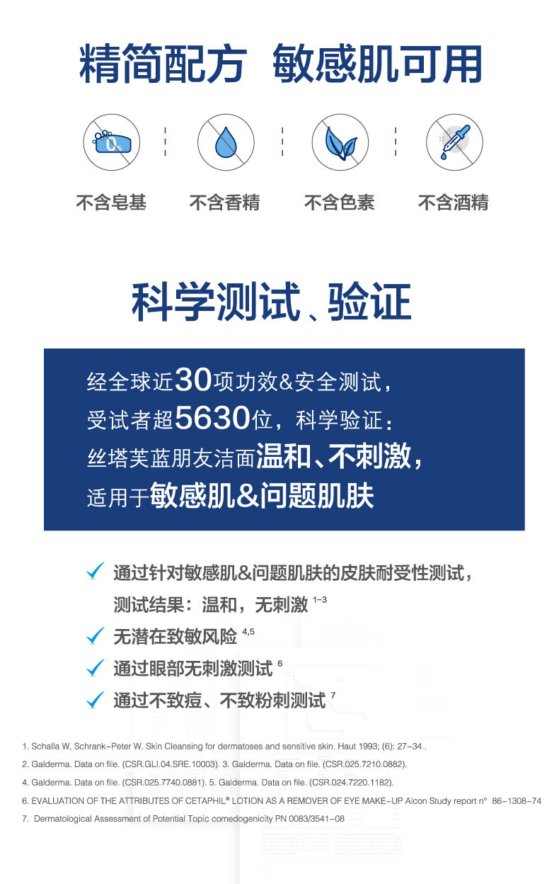 丝塔芙洁面乳473/237/118ml温和保湿低刺激洗面奶蓝朋友洁面敏感肌男女洁面（进口)