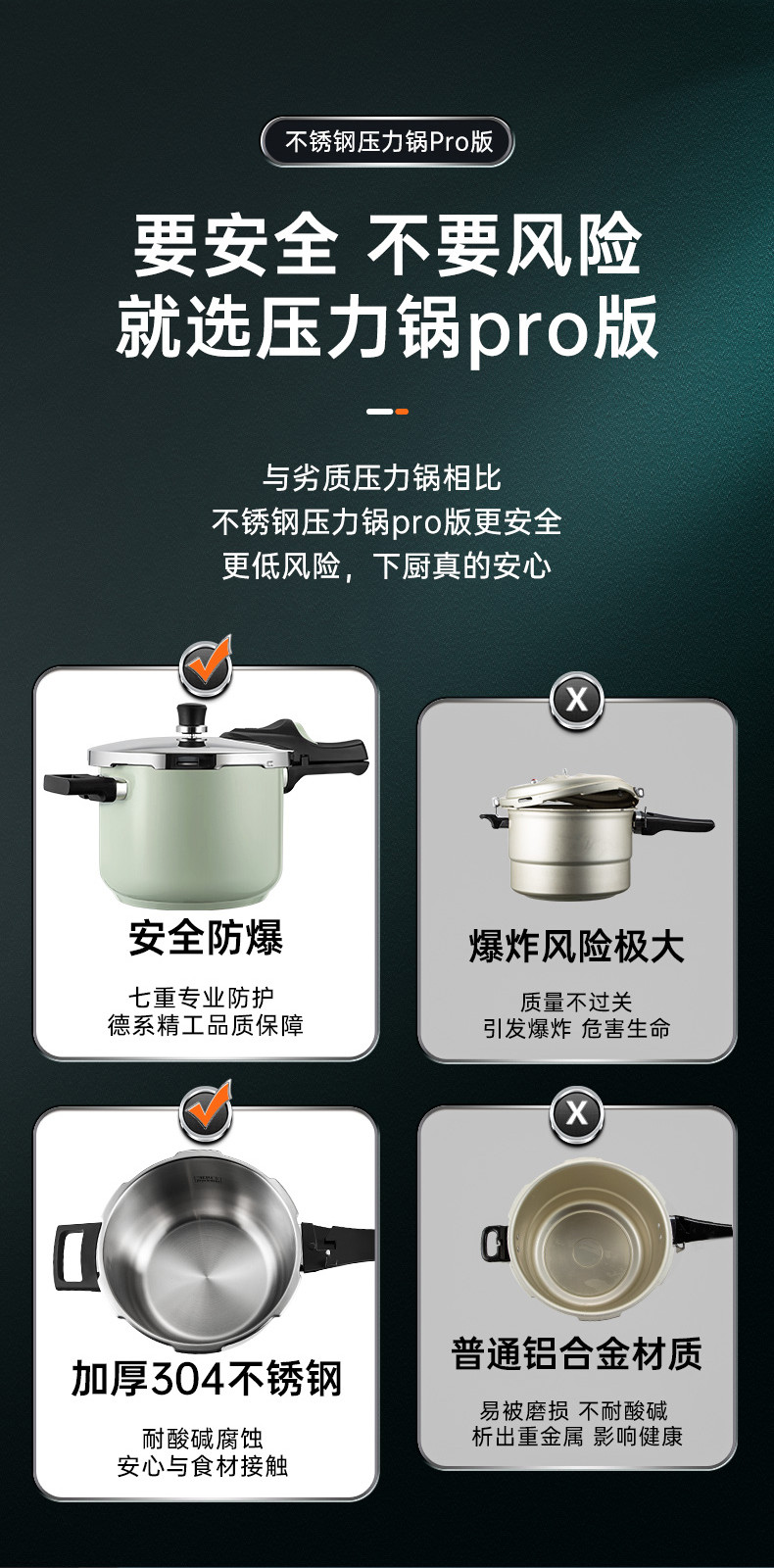 炊大皇/COOKER KING 炊大皇/COOKER KING 高压锅 304不锈钢加厚压力锅 大容量6L/8L