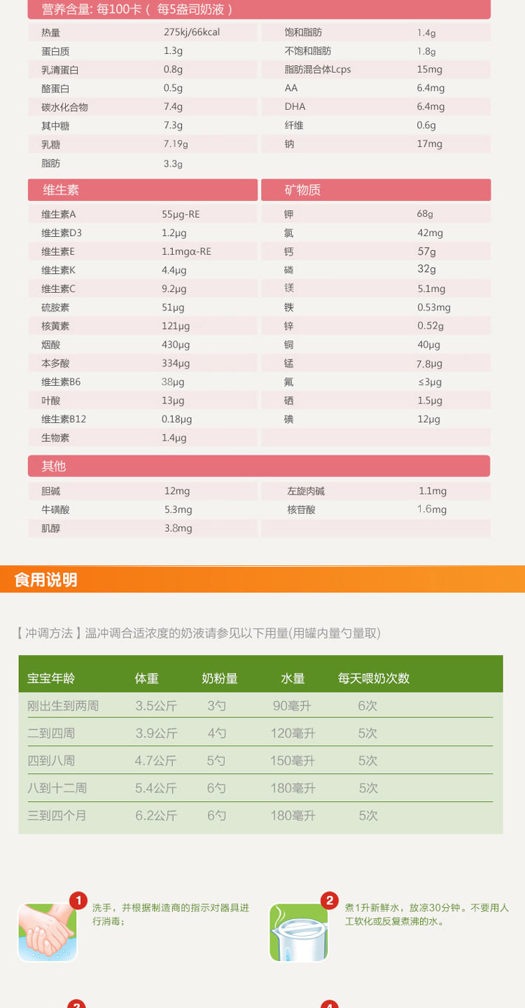 【海外购】【包邮包税】英国牛栏Cow &amp; Gate奶粉 1段（0-6个月）900g*2罐