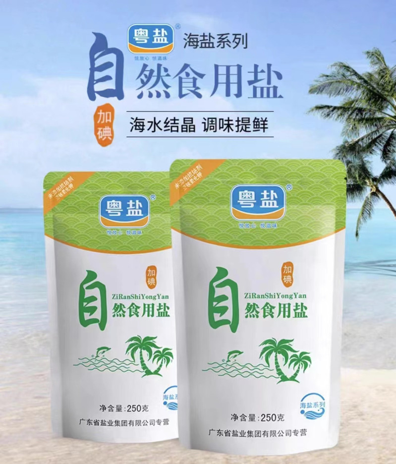 粤盐 【澄海振兴馆】自然食用盐250g/包调味提鲜