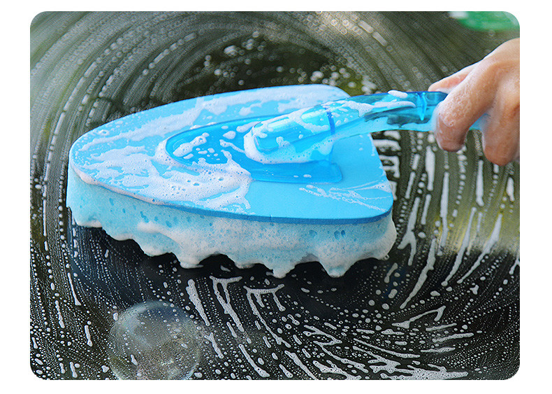 车旅伴 洗车海绵刷子 带手柄清洁刷 蓝色  HQ-C1271