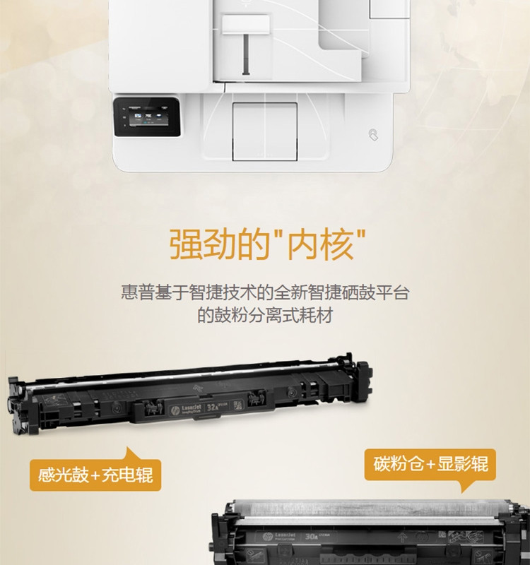 惠普（HP）M227fdw四合一无线黑白激光一体机（打印、复印、扫描、传真、自动双面打印）