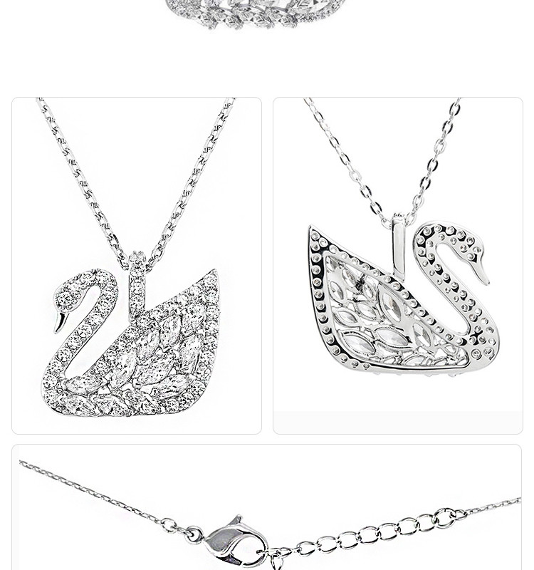 施华洛世奇（Swarovski）SWAN LAKE 项链天鹅白金色链坠 5169080