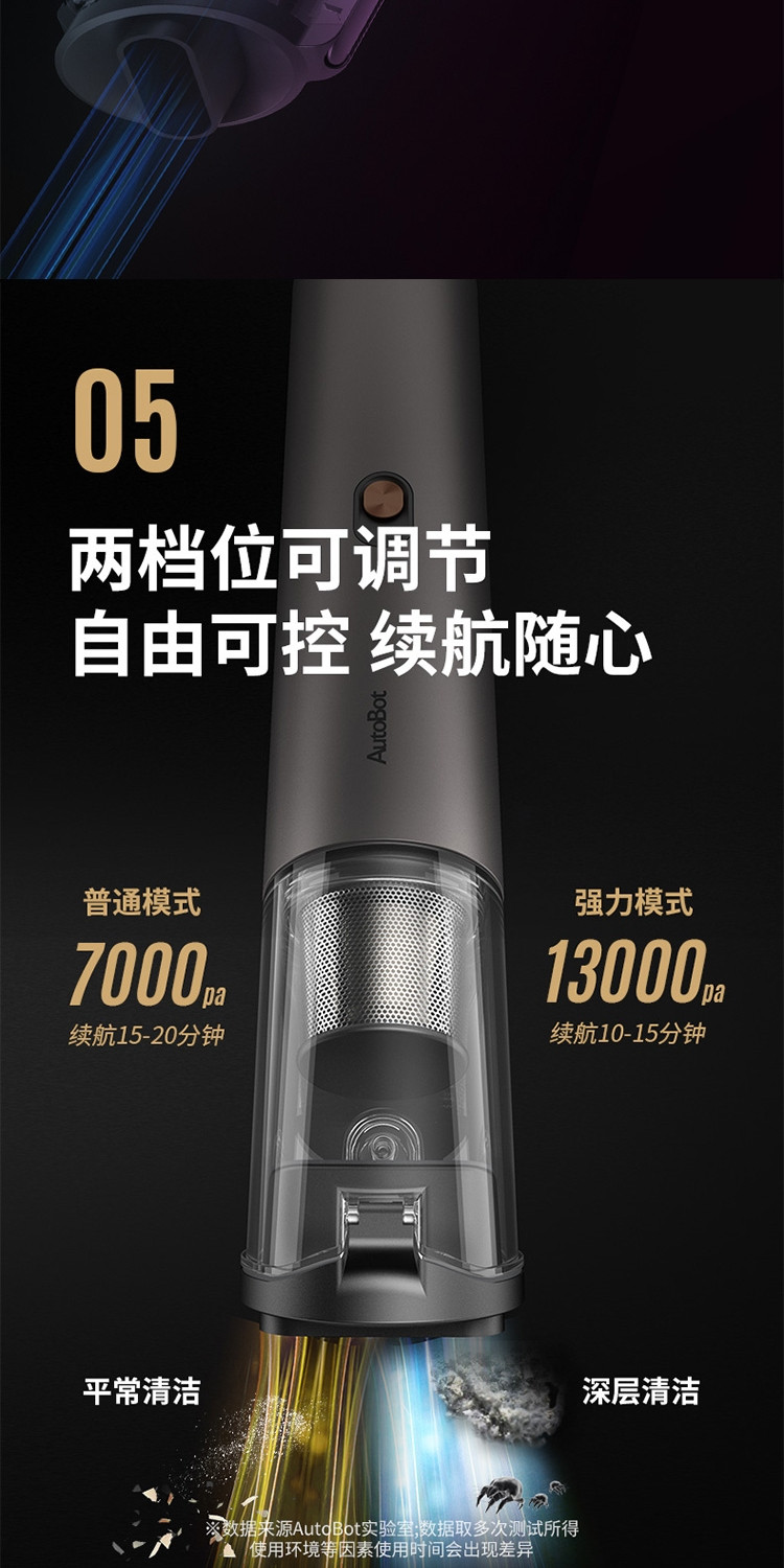 AutoBot VX 车载吸尘器车家两用无线小型吸尘大功率手持式吸尘器 香槟金