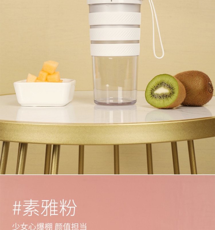 龙的 便携充电式榨汁杯电动搅拌榨汁机小型迷你果汁杯家用水果机随身果汁机 LD-GZ50A白色