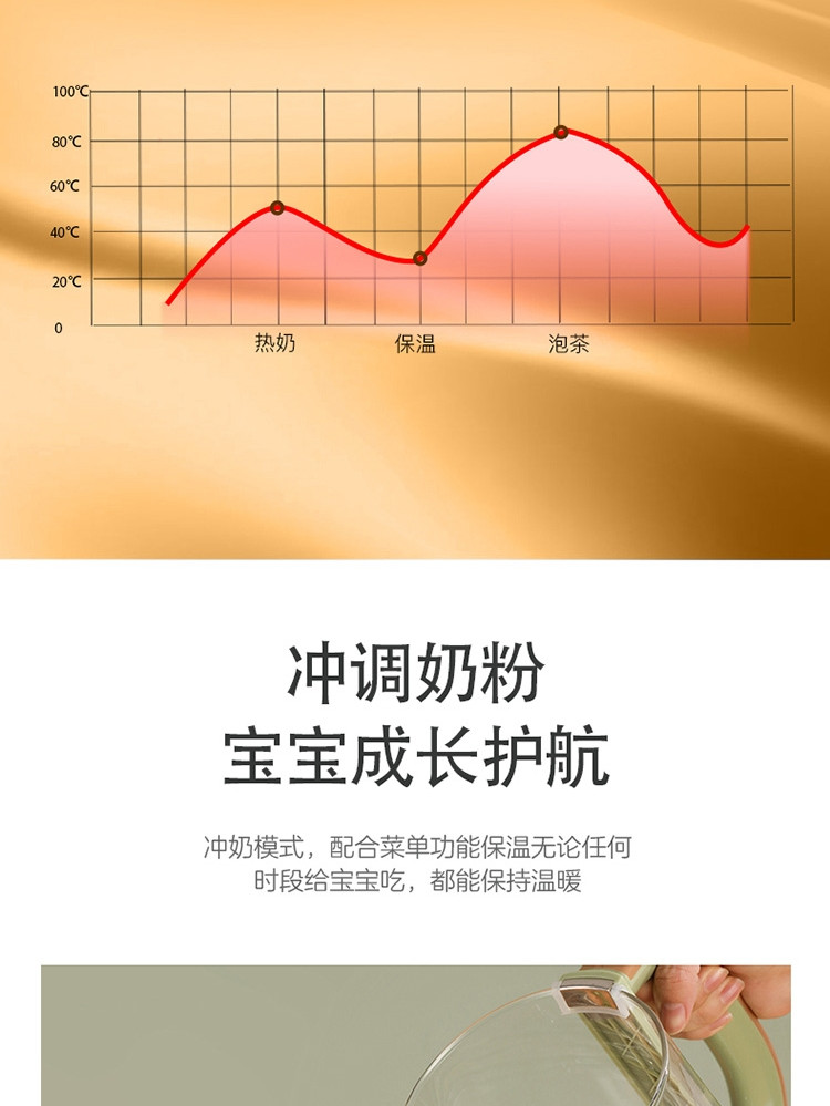 龙的/Longde 1.8L养生壶花茶壶全自动多功能玻璃煮茶器电水壶LD-YS1896