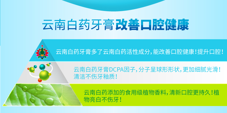 云南白药人气牙膏套装3支装 (留兰香型180g+薄荷清爽型210g+冬青香型165g)