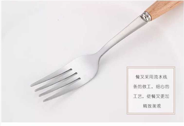 不锈钢便捷餐具三件套勺子成人学生创意韩版木勺可爱筷子叉子套装