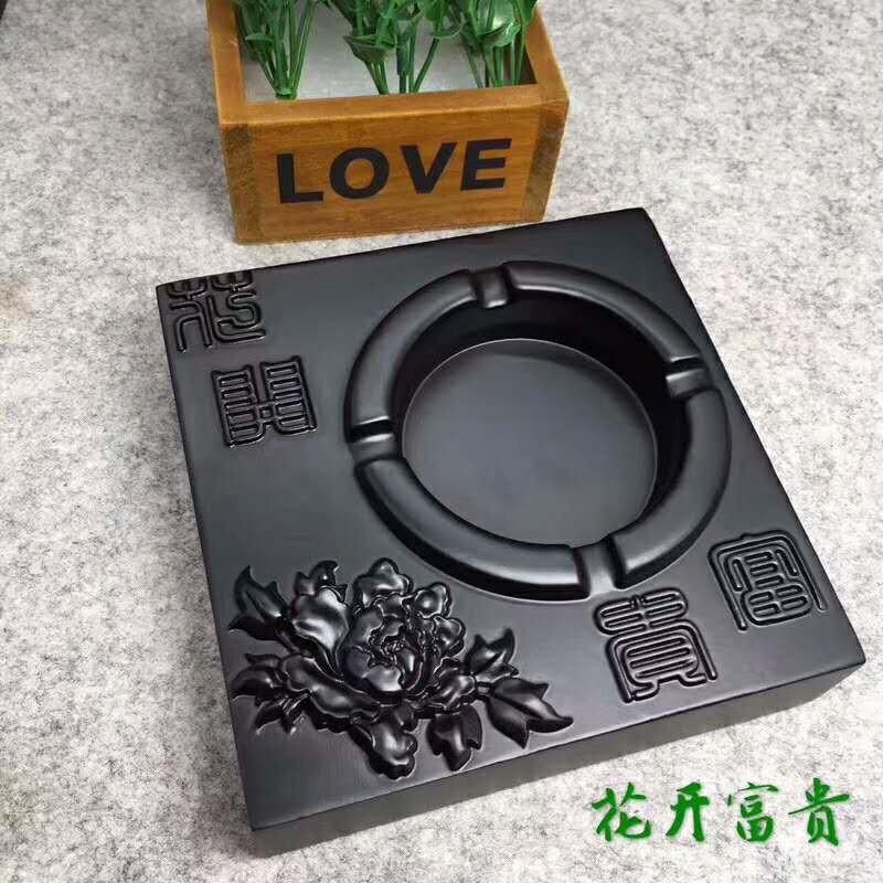 实木黑檀精品烟灰缸烟具工艺品摆件