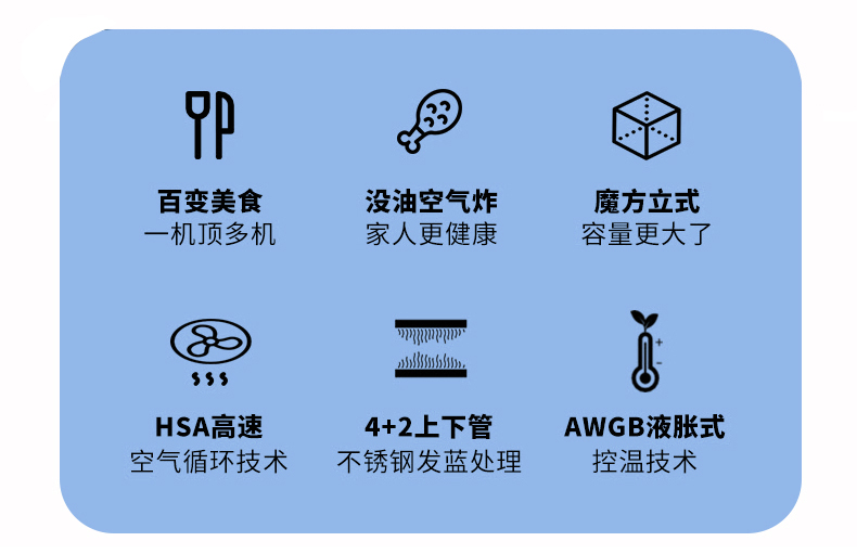 ACA 北美电器 电烤箱 家用空气炸锅 立式烘焙烤箱 28L EAF22A