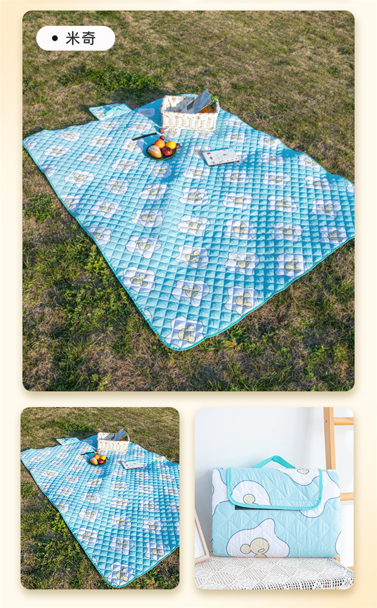 迪士尼/DISNEY 户外加厚防潮野餐垫 蓝色米奇150*200cm