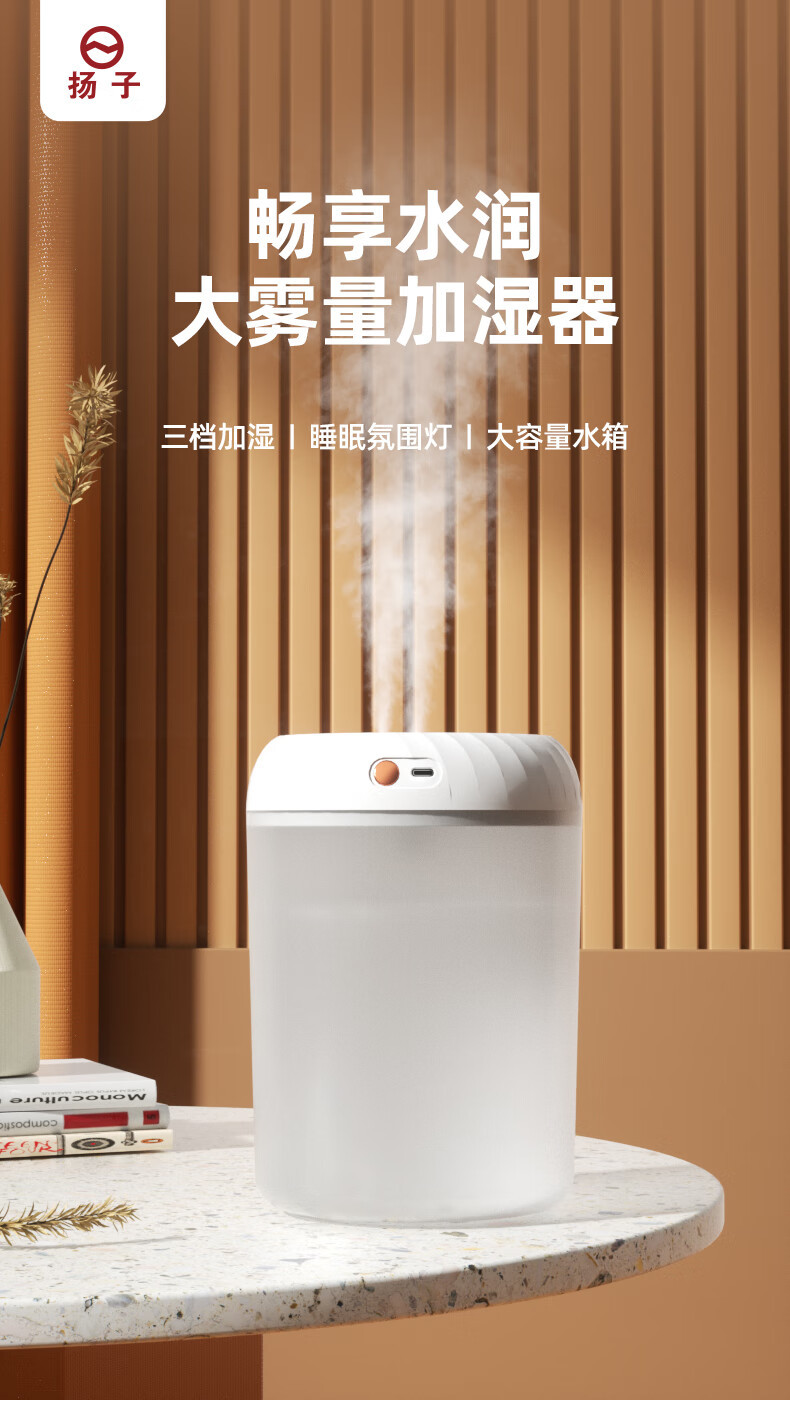 扬子(YANGZI) 双喷雾口氛围灯P7加湿器