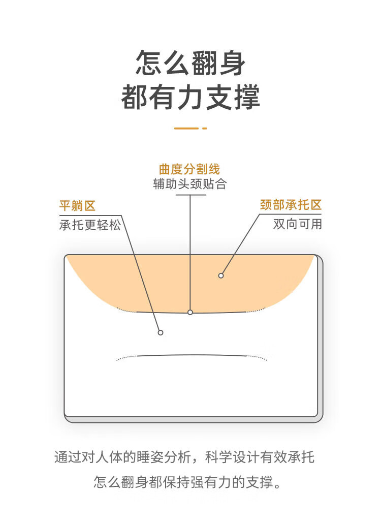 皇冠 CROWN 枕头 分区颈椎枕枕芯 48*74cm一只装