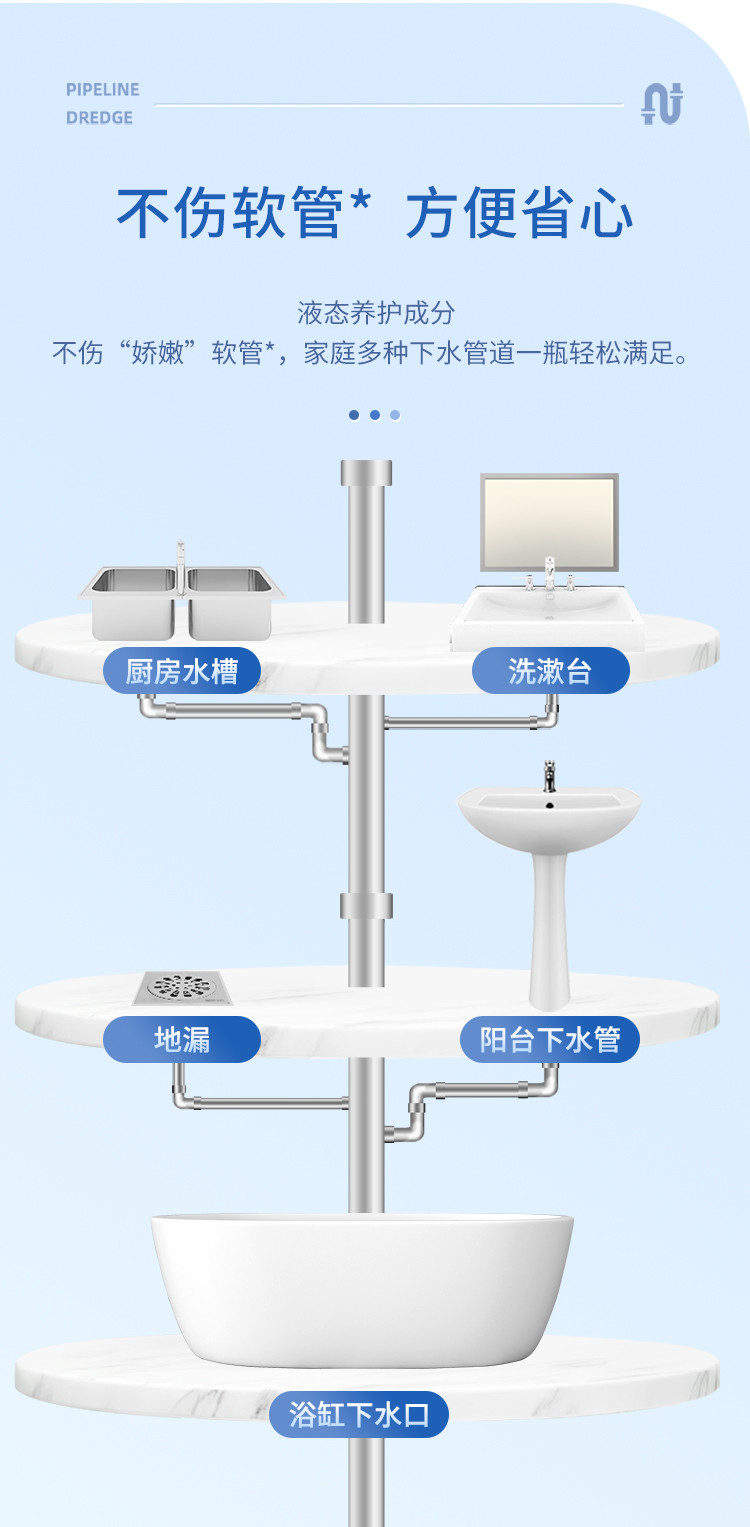 老管家 管道疏通啫喱1kg 下水道疏通剂