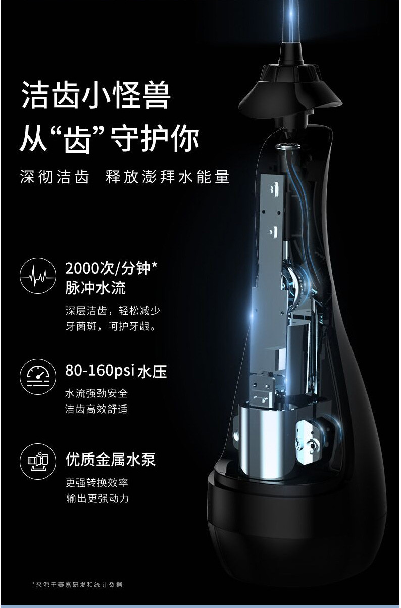 赛嘉 电动冲牙器 便携式牙齿正畸水牙线清洁洗牙器 SG-833