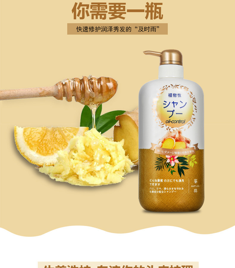 蜜梨（MAT LEE)生姜亮泽柔顺控油洗发乳750ml