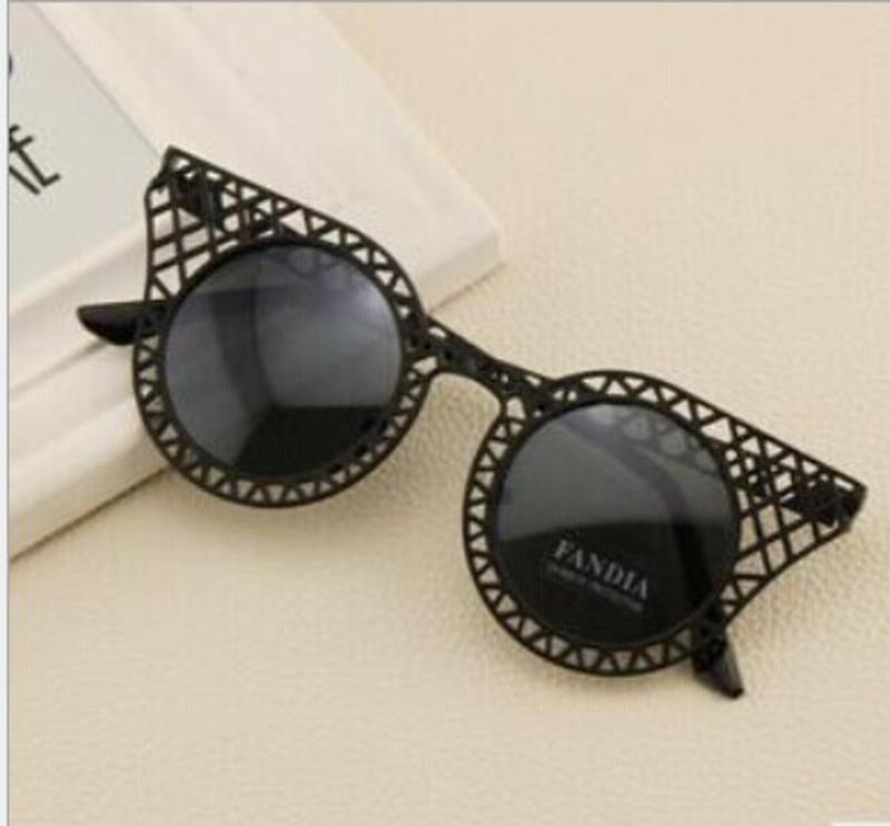 韩国时尚太阳镜复古金属镂空猫眼太阳眼镜墨镜SG09