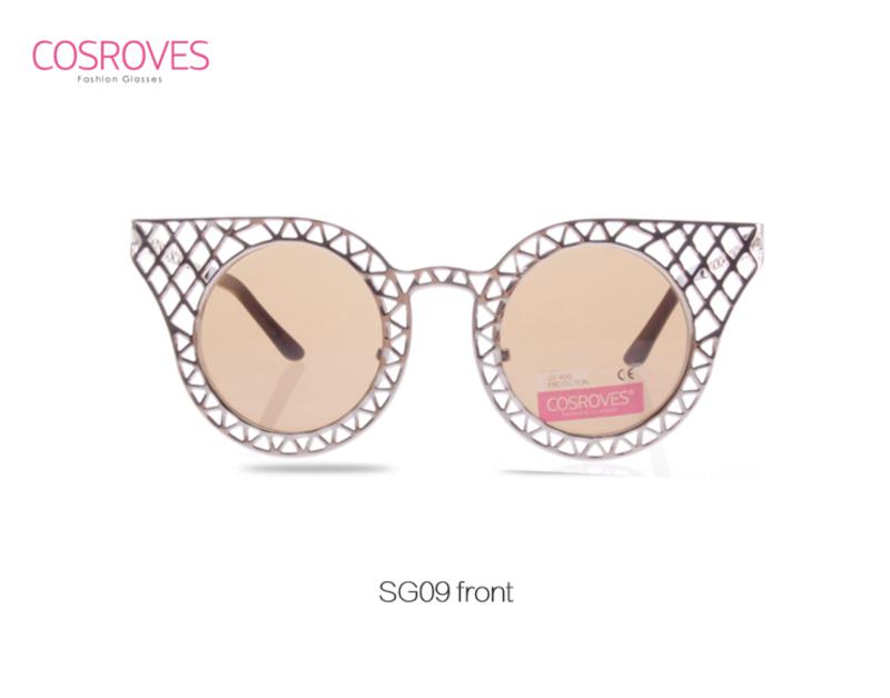 韩国时尚太阳镜复古金属镂空猫眼太阳眼镜墨镜SG09