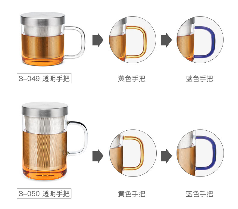 尚明 耐热玻璃泡茶壶 办公茶杯套装350ML壶+2小杯(S049A)