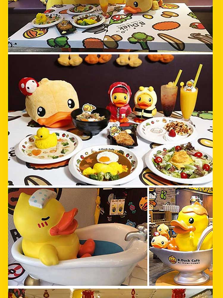  B.Duck 小黄鸭*Face注水保温碗宝宝吃饭餐具套装可爱不锈钢吸盘儿童餐具BD-W1