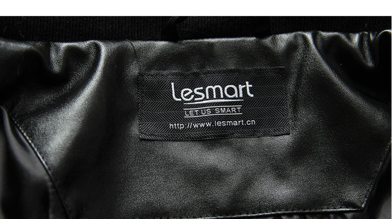 Lesmart 莱斯玛特 秋冬新款男士羽绒服 PU面料连帽羽绒服男款 中长款 MDPU13203