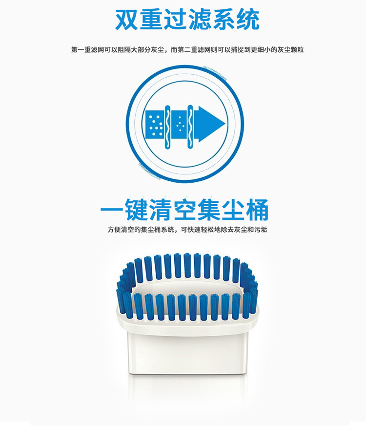 飞利浦/PHILIPS 手持式无线吸尘器 车载家居两用双重过滤一键清空集尘桶FC6150