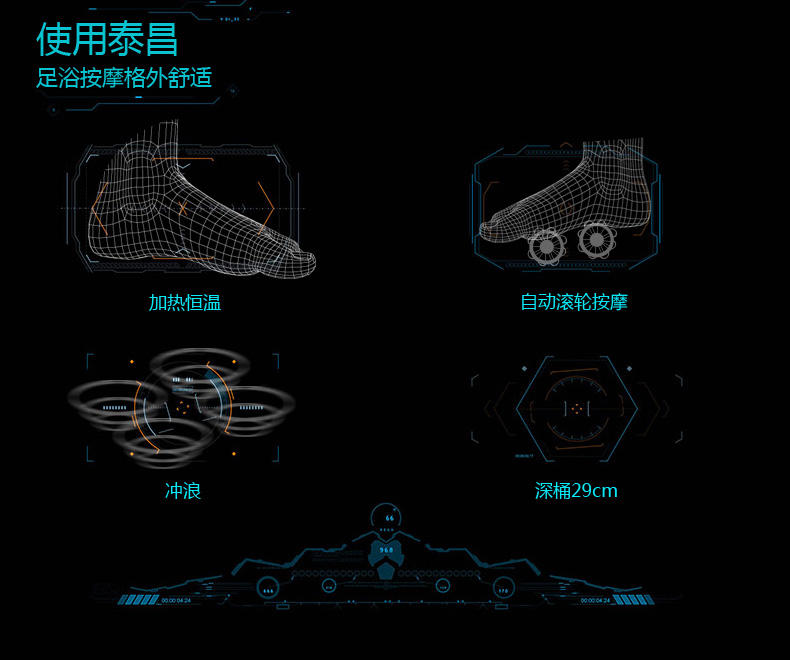 泰昌（Taicn）泰昌足浴盆全自动按摩 电动洗脚盆智能足浴器TC-2058