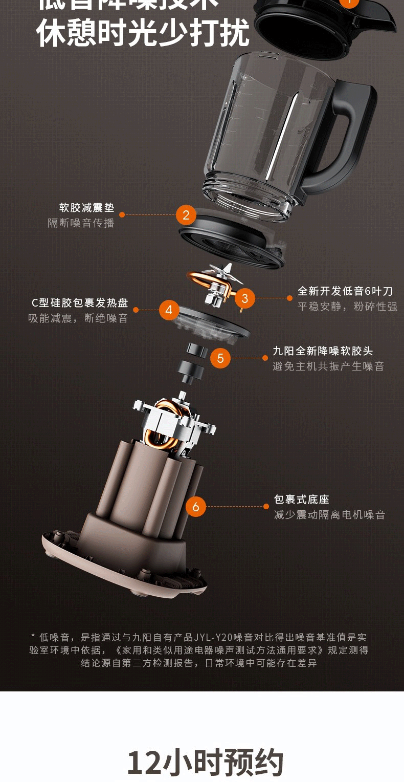 九阳/Joyoung 破壁机家用小型多功能豆浆机L18-Y903曜石黑