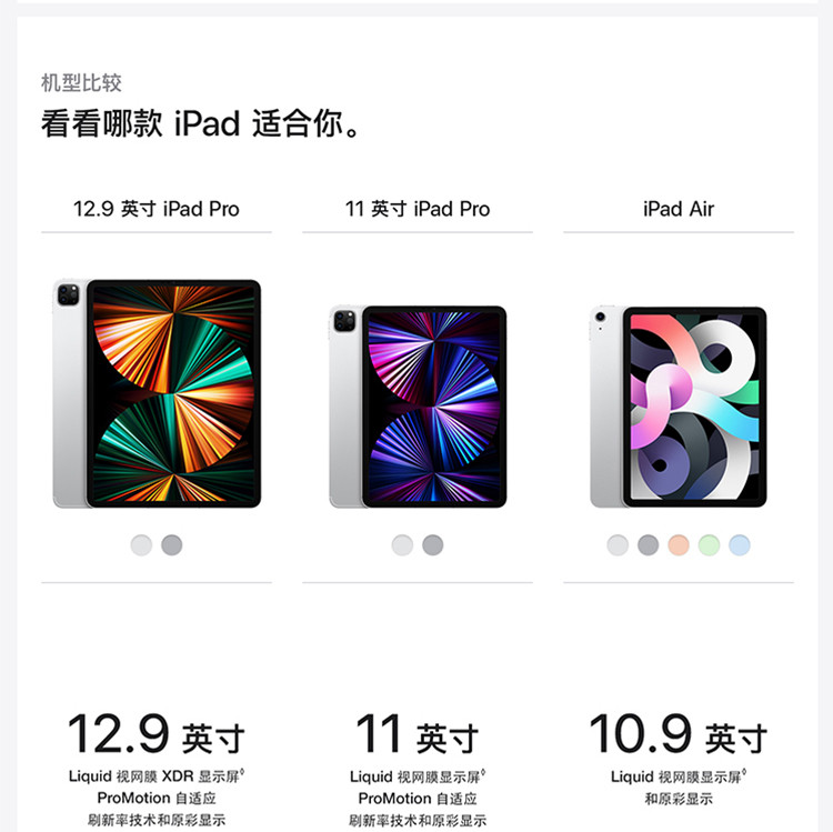 Apple iPad Pro 11英寸平板电脑 2021年款 256G WLAN版/M1芯片苹果平板