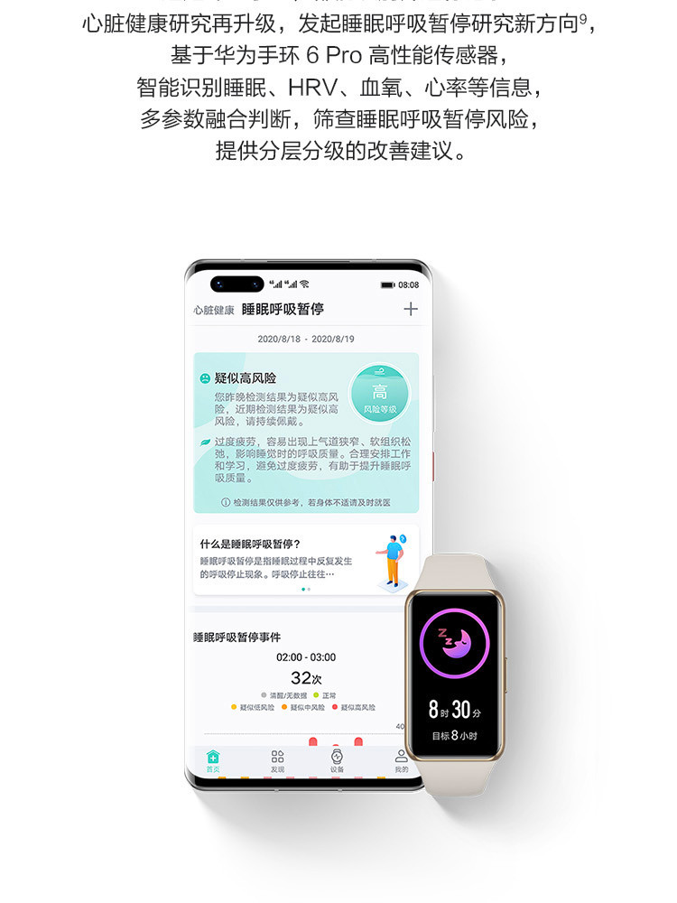 华为手环 6 Pro 运动手环 智能手环 炫彩全面屏 超长续航 体温研究
