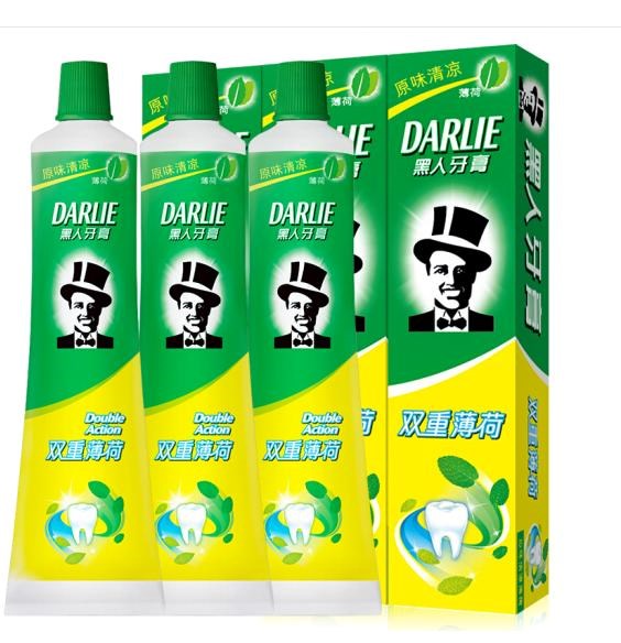 黑人/DARLIE 双重薄荷牙膏套装225g×3支（共675g）
