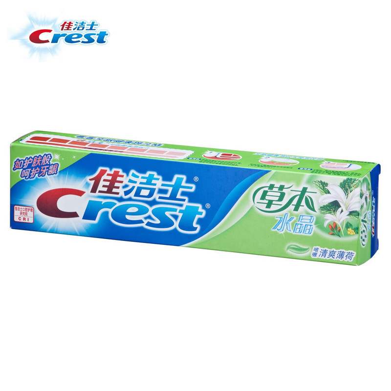 佳洁士/CREST 草本水晶牙膏90g*6支加软毛牙刷3支