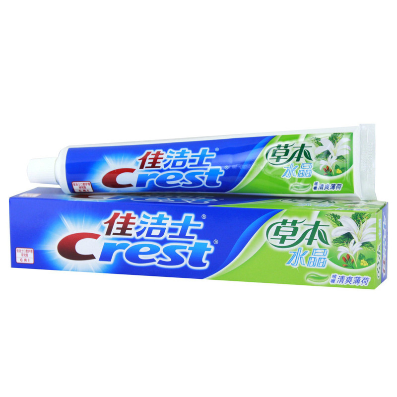 佳洁士/CREST 草本水晶牙膏90g*6支加软毛牙刷3支