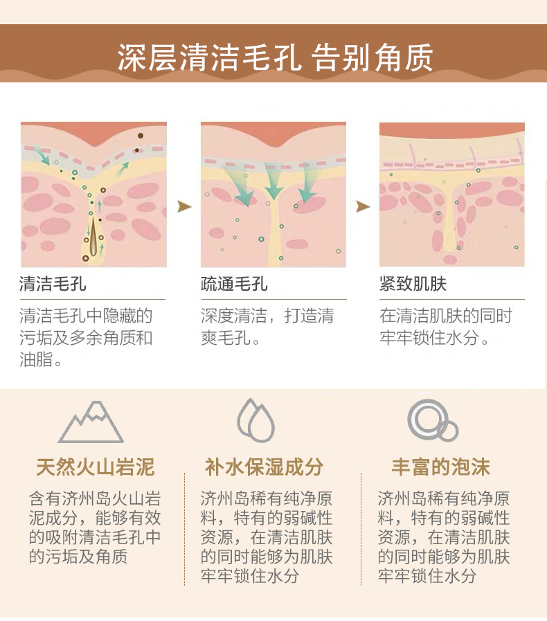 悦诗风吟火山泥洗面奶70ml男女深层清洁收缩毛孔