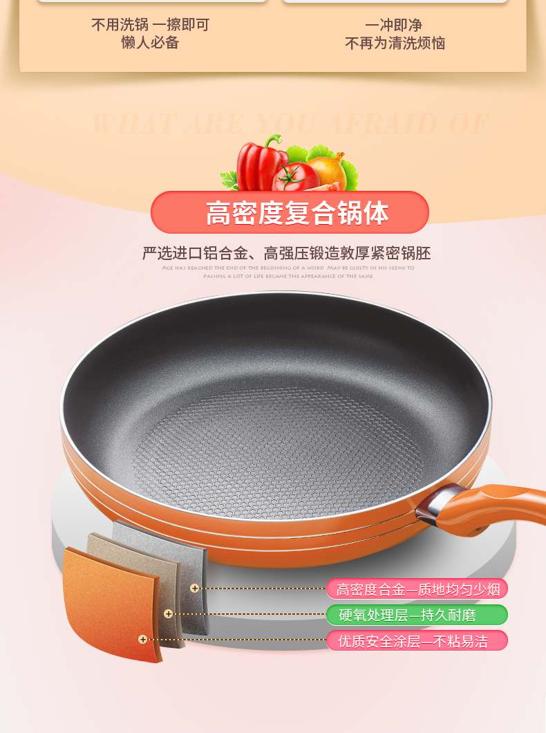 九阳JLW2801D 煎锅炒锅电磁炉通用复底 不粘锅锅具28cm