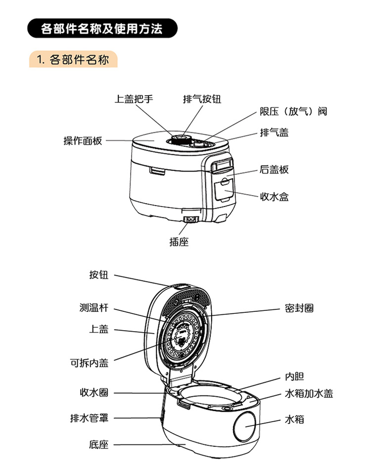 九阳Y-50K3电压力锅水冷系列IH电磁加热预约定时饭煲