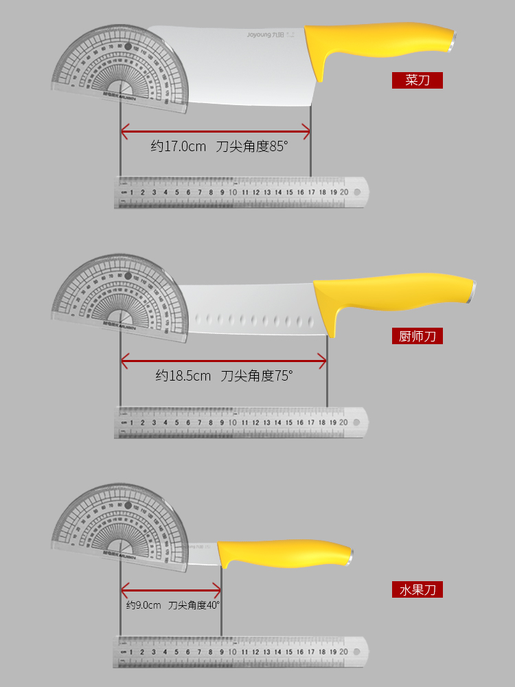 九阳厨房菜刀家用不锈钢全套刀具套装女士切菜刀切片刀套刀