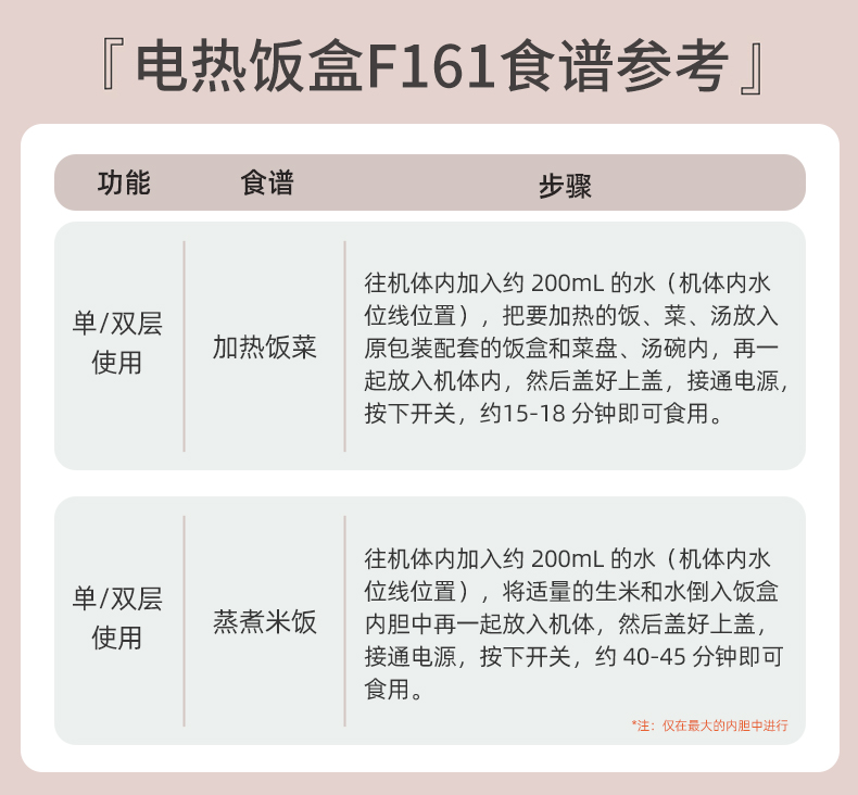 九阳电热饭盒一人食保温可插电加热蒸煮热饭学生锅上班族便携**