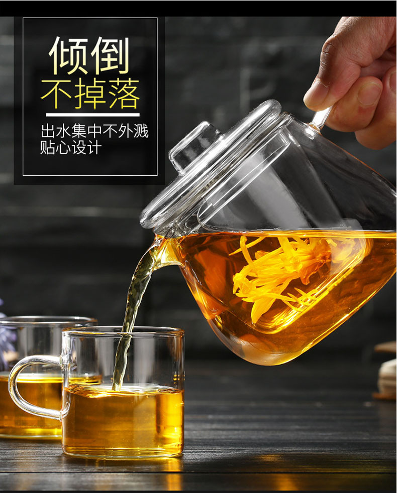 红兔子企鹅煮茶壶耐热玻璃茶具加厚过滤花茶壶可加热养生泡茶壶