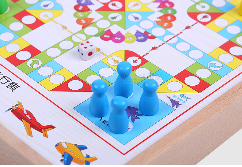 匠趣 跳棋五子棋飞行棋多合一套装 儿童成人益智玩具 JQ01