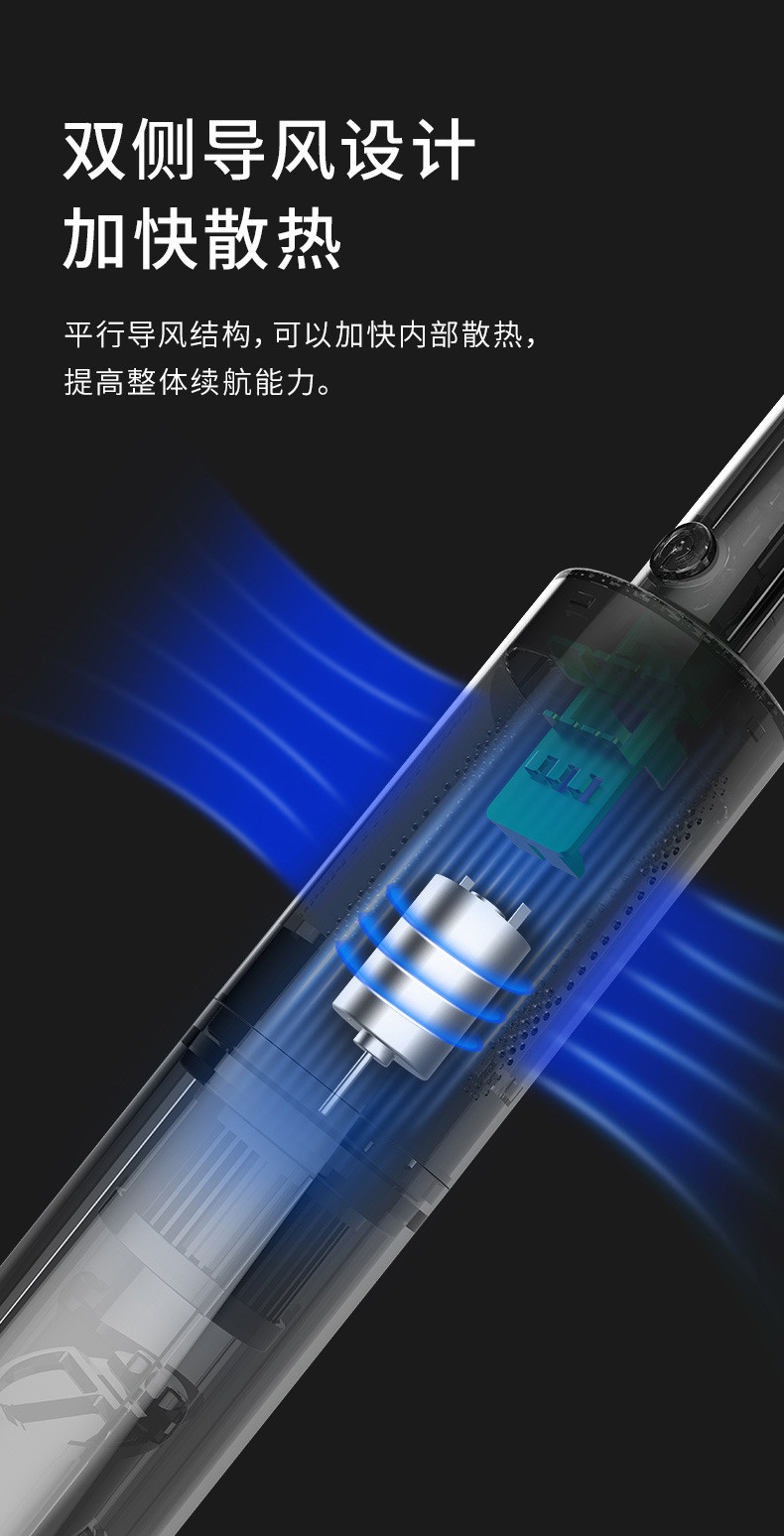 卡饰得 无线车载吸尘器 大功率便携式车用吸尘机 6000Pa大吸力 110W 干湿两用 HEPA过滤