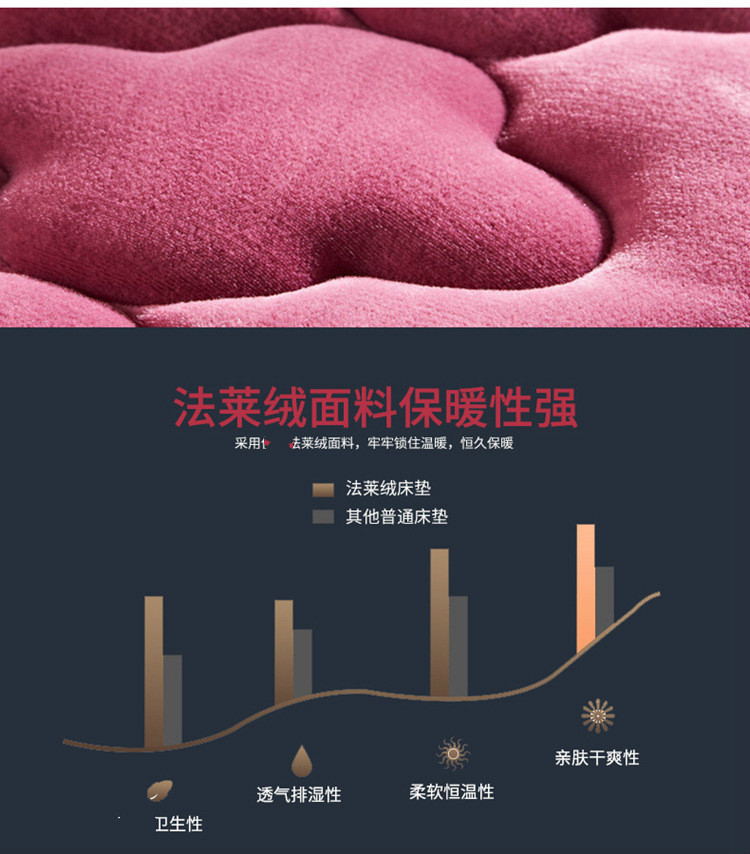 精新高档地垫超柔加厚保暖法莱绒床垫100*200CM