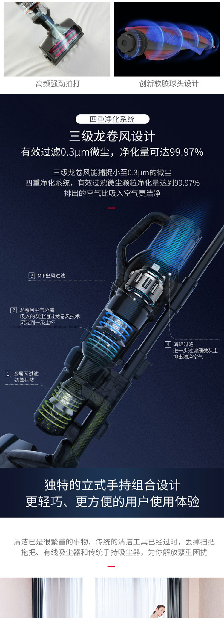莱克（LEXY）吸尘器M12R手持立式多功能 无线大吸力 除螨擦地去污