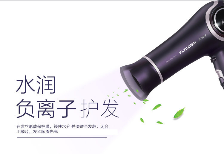 飞科大功率电吹风机专业发廊家用负离子恒温静音风筒2200W