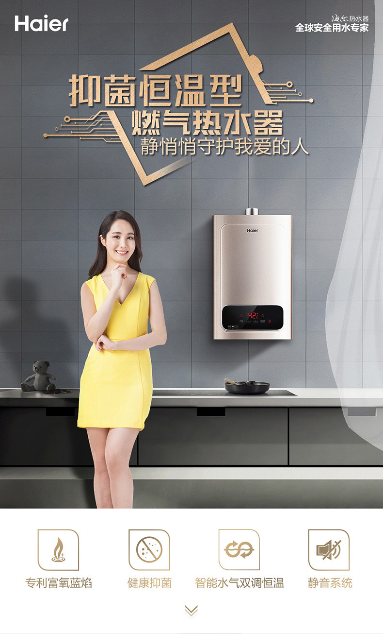 海尔/Haier JSQ25-13WD5(12T)13升燃气热水器家用天然气强排式