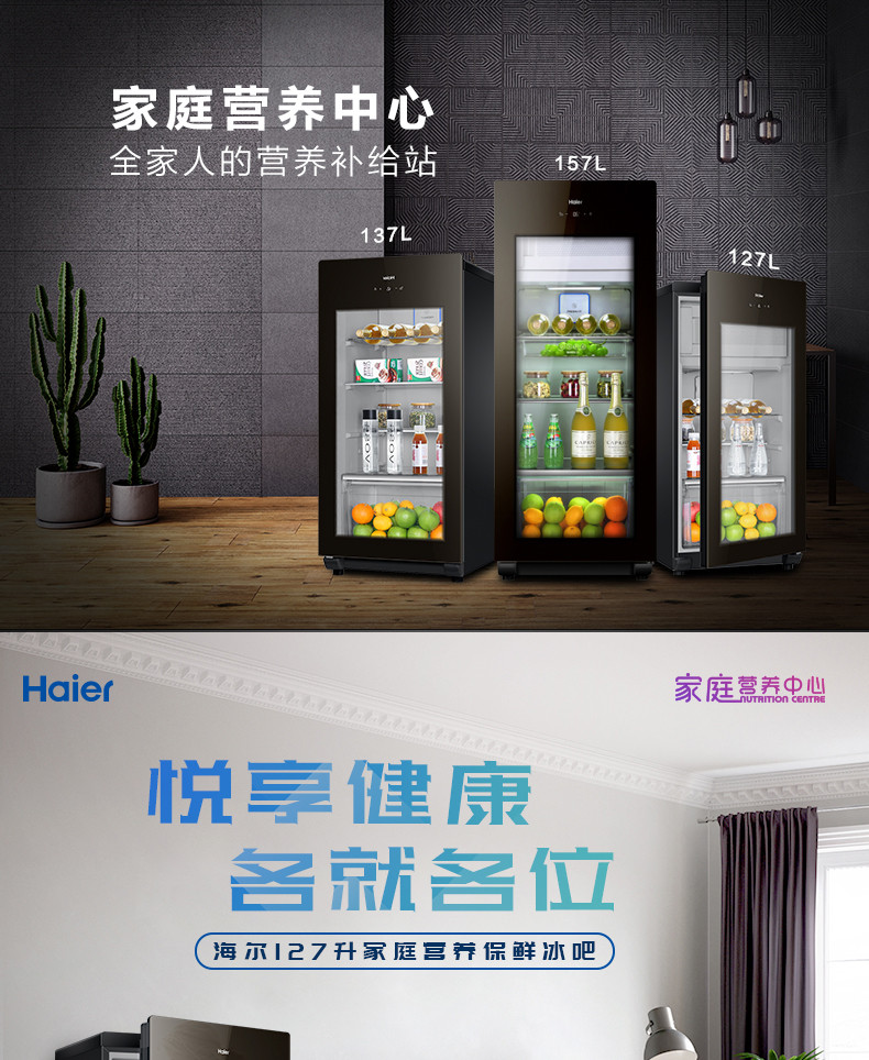 海尔/Haier DS0127DK 127升冰吧冰箱冷藏冷冻家用酒柜茶叶保鲜柜