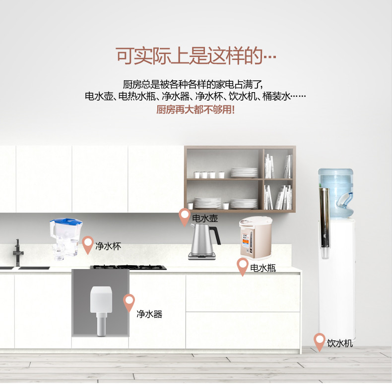 Midea/美的净饮机M1255直饮水机过滤立式家用温热冷热净水超滤机