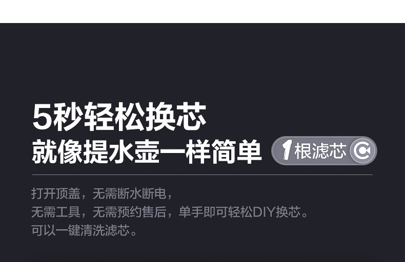 美的/MIDEA 净水器家用直饮阿尔法500G厨房自来水过滤器RO纯净水机智能