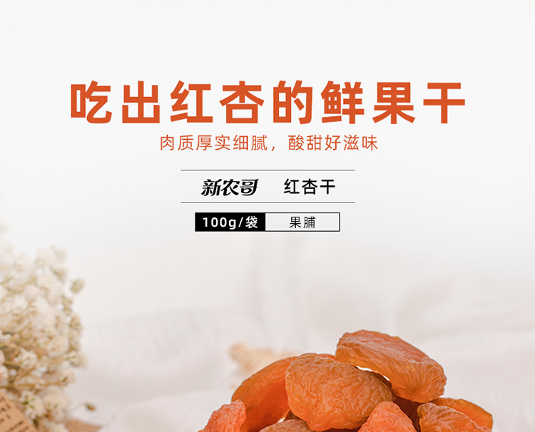 新农哥 休闲食品 蜜饯果干 红杏干100g