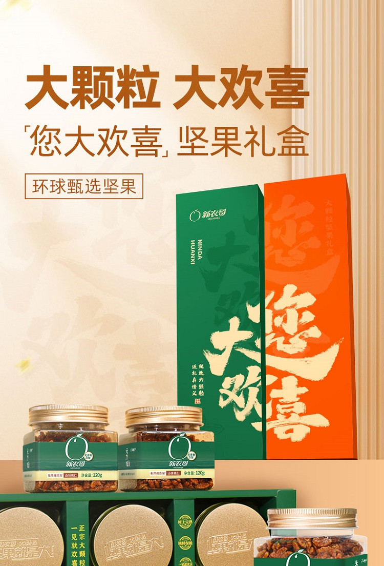 新农哥 休闲零食坚果炒货您大欢喜礼盒360g